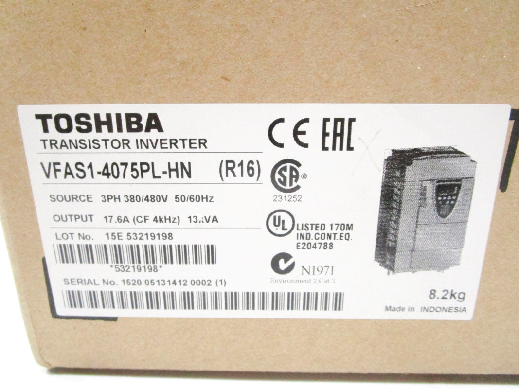 TOSHIBA VFAS1-4075PL-HN 380/480V 27A NSMP