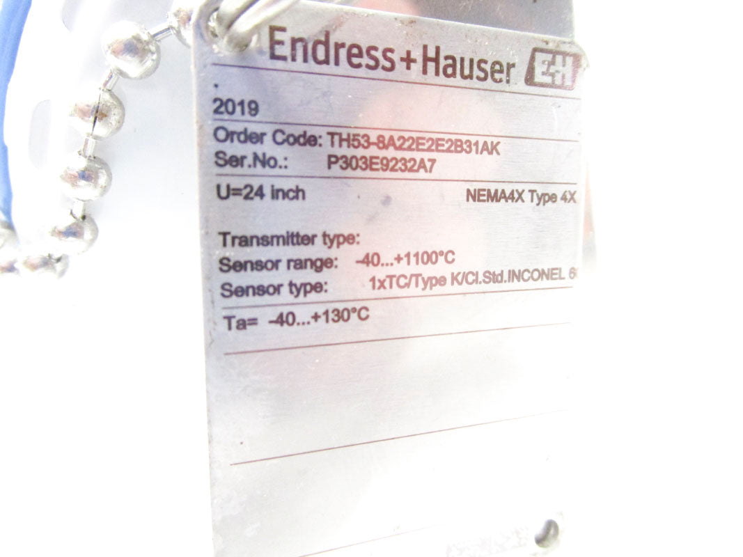 ENDRESS+HAUSER TH53-8A22E2E2B31AK -40/1100'C 24" NSNP