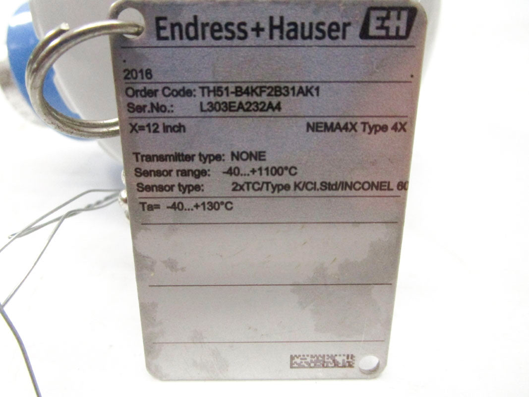 ENDRESS+HAUSER TH51-B4KF2B31AK1 -40/1100'C 12" NSNP