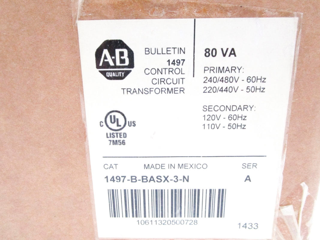 ALLEN-BRADLEY 1497-B-BASX-3-N SER. A 240/480V (BR/WH) NSMP