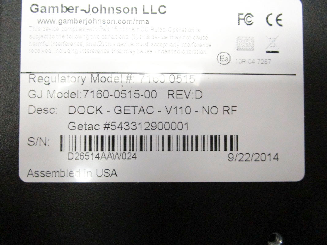 GAMBER JOHNSON 7160-0515-00 NSMP