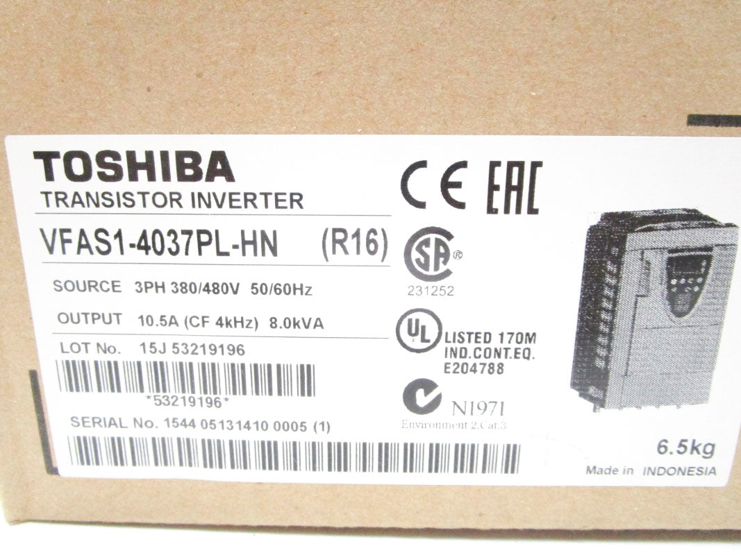 TOSHIBA VFAS1-4037PL-HN 380/480V 14.1A NSMP