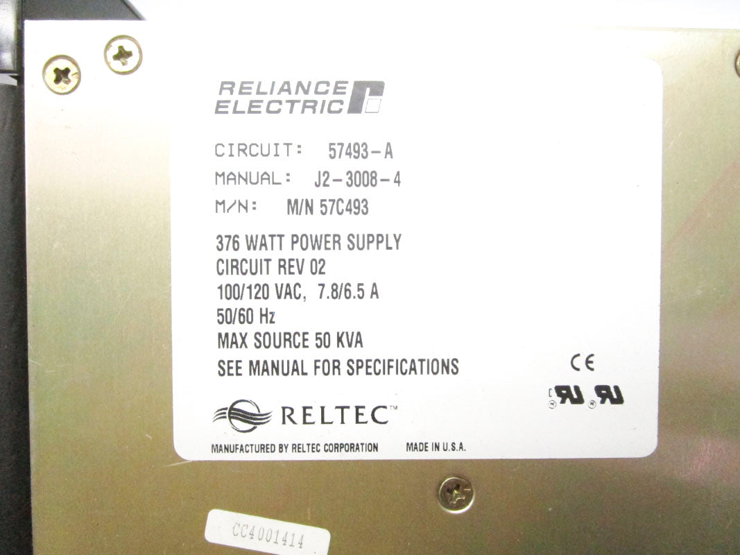 RELIANCE ELECTRIC 57493-A 110/120VAC 7.8/6.5A UNMP