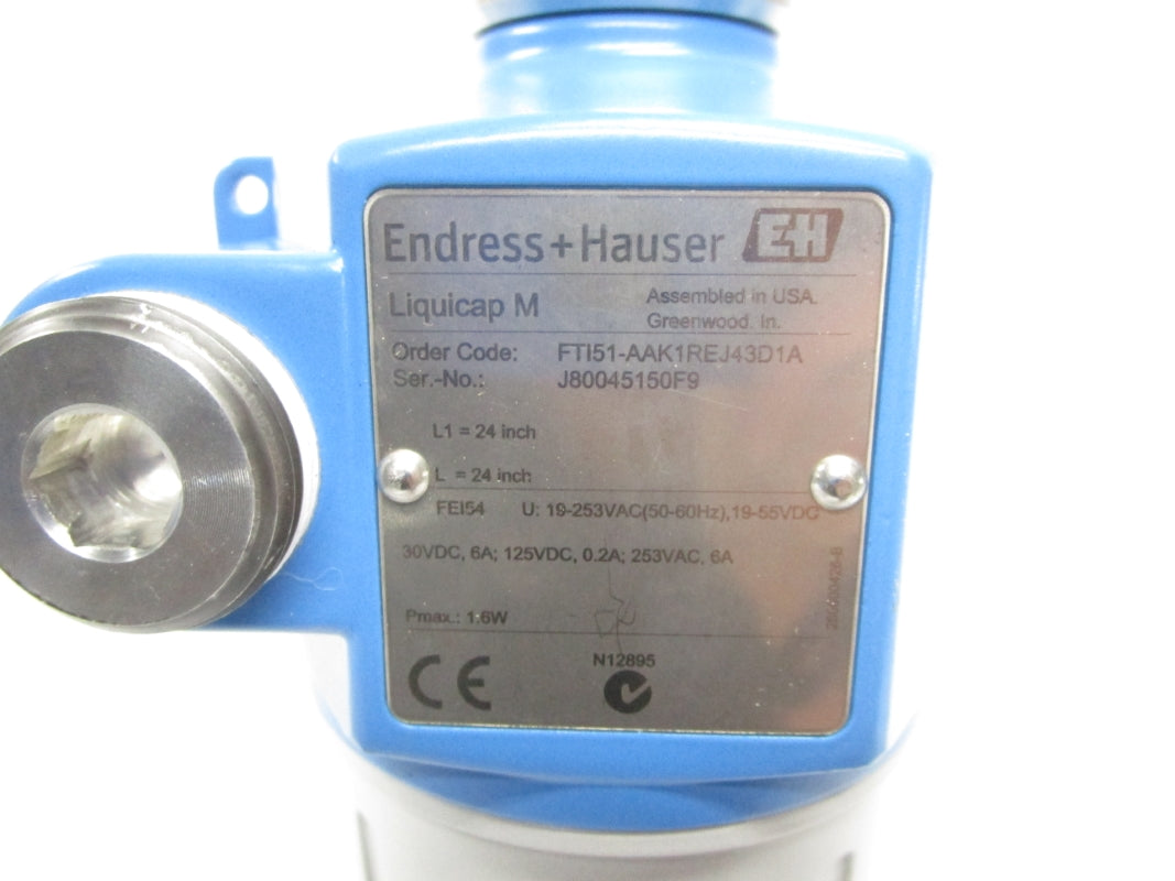 ENDRESS+HAUSER FTI51-AAK1REJ43D1A 19-253VAC 6A 24" NSNP