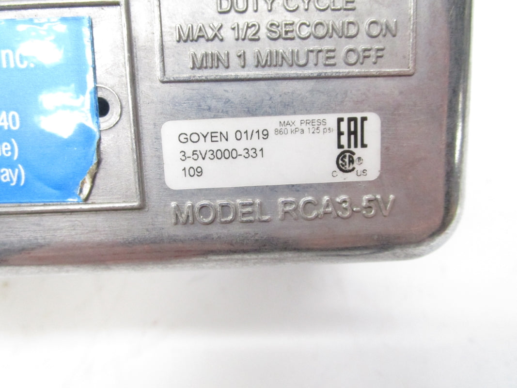 GOYEN RCA3-5V 100/120V 125PSI NSNP