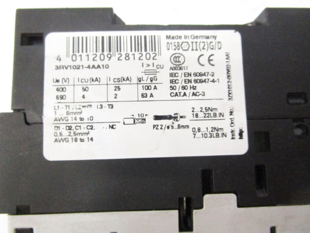 SIEMENS 3RV1021-4AA10 600V 11-16A UNMP