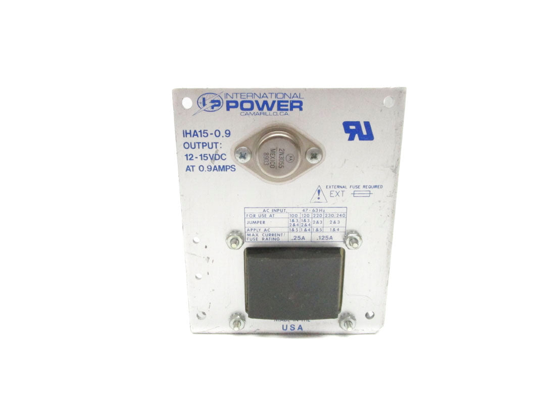 INTERNATIONAL POWER IHA15-0.9 12-15VDC 0.9A UNMP