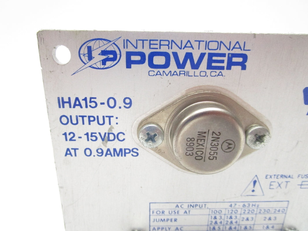 INTERNATIONAL POWER IHA15-0.9 12-15VDC 0.9A UNMP