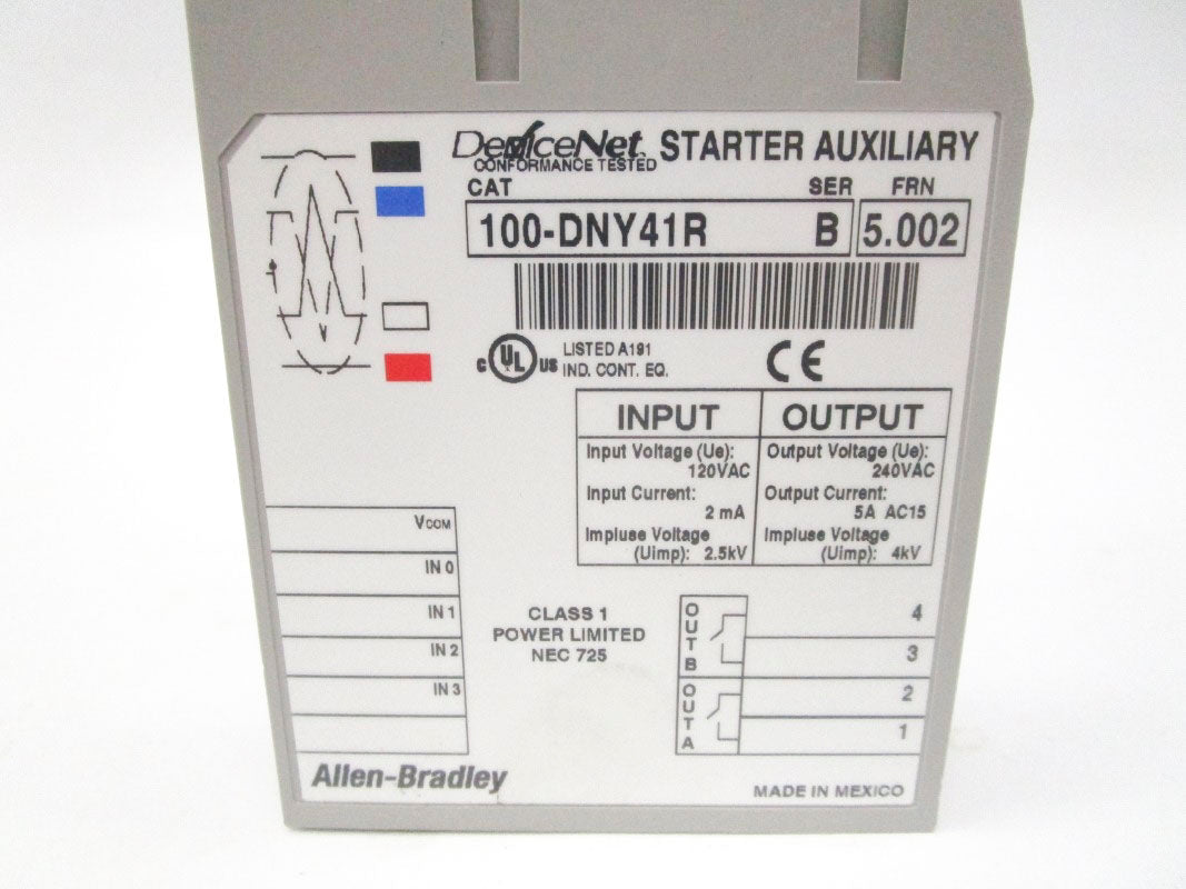 ALLEN BRADLEY 100-DNY41R SER. B 120VAC 5A F/W 5.002 (WH) NSMP