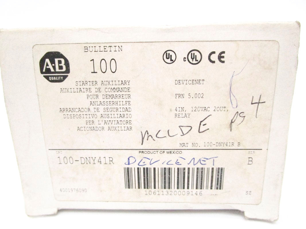 ALLEN BRADLEY 100-DNY41R SER. B 120VAC 5A F/W 5.002 (WH) NSMP