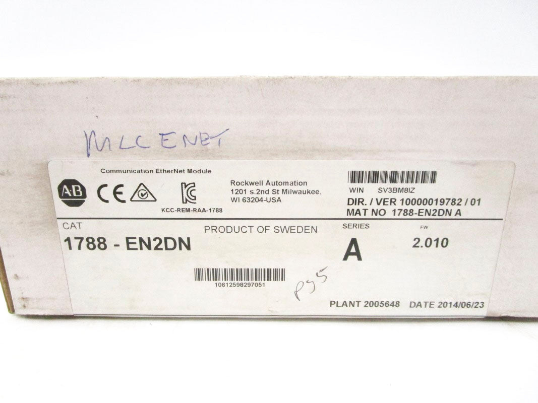 ALLEN BRADLEY 1788-EN2DN SER. A F/W 2.010 DATE: 2014 NSFS