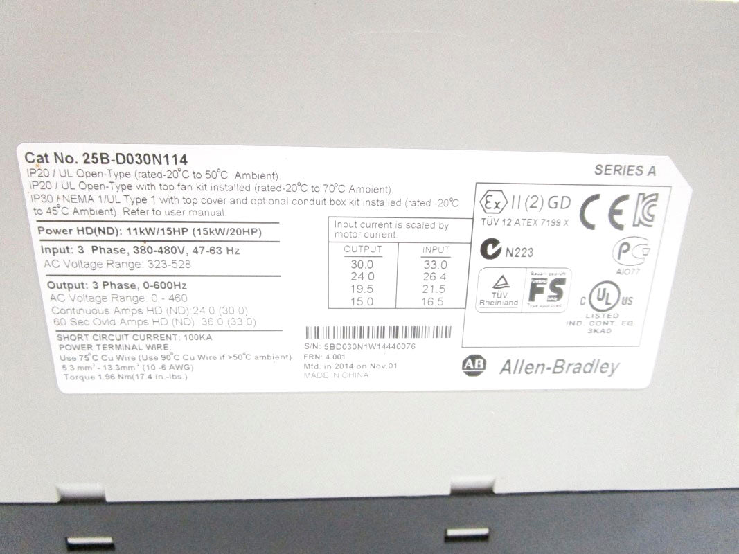 ALLEN BRADLEY 25B-D030N114 SER. A 380-480VAC NSNP