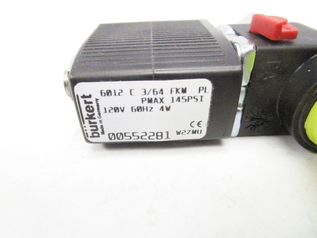 BURKERT 6012C3/64FKM 00552281 120V 145PSI NSNP