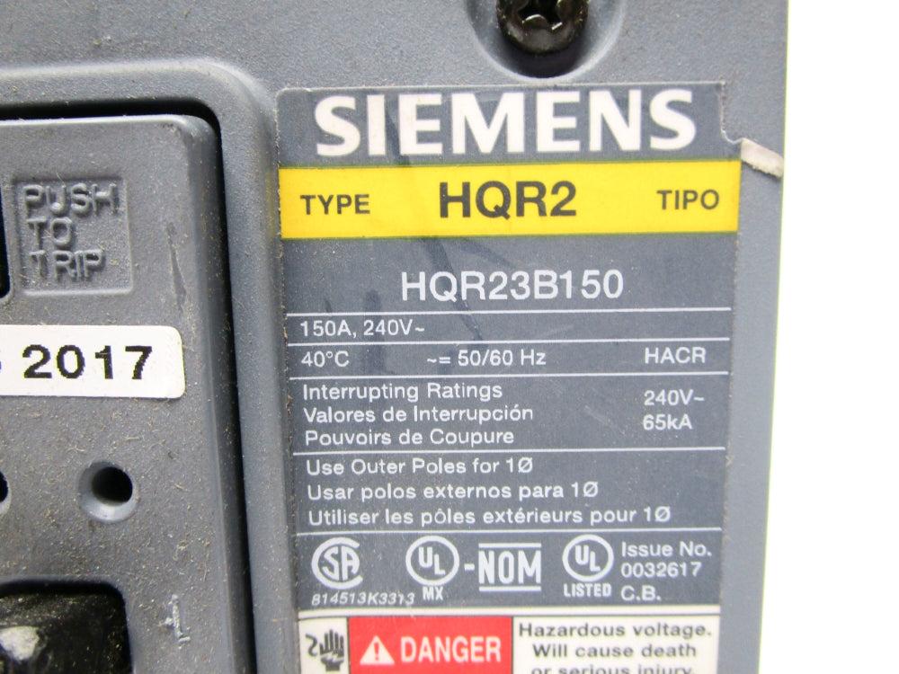 SIEMENS HQR23B150 150A 240V NSNP