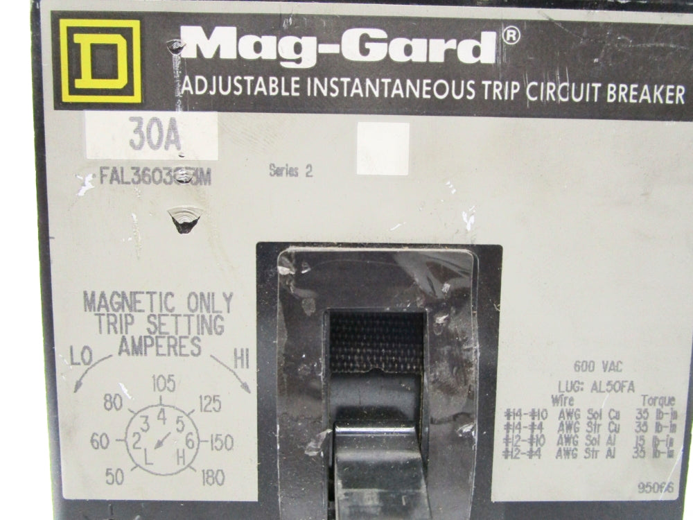 SQUARE D FAL3603013M 30A 600VAC SER. 2 (GREY) UNMP
