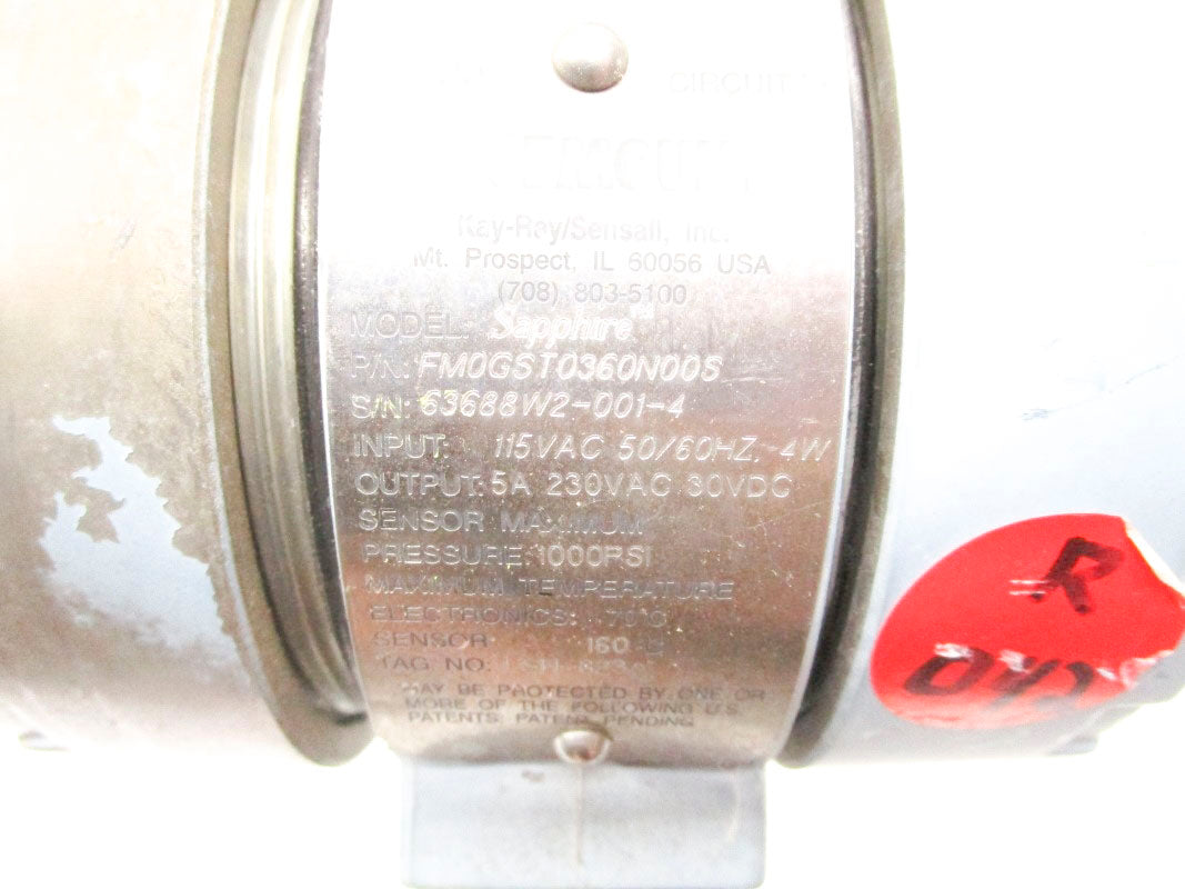 ROSEMOUNT FM0GST0360N00S 115VAC 1000PSI UNMP