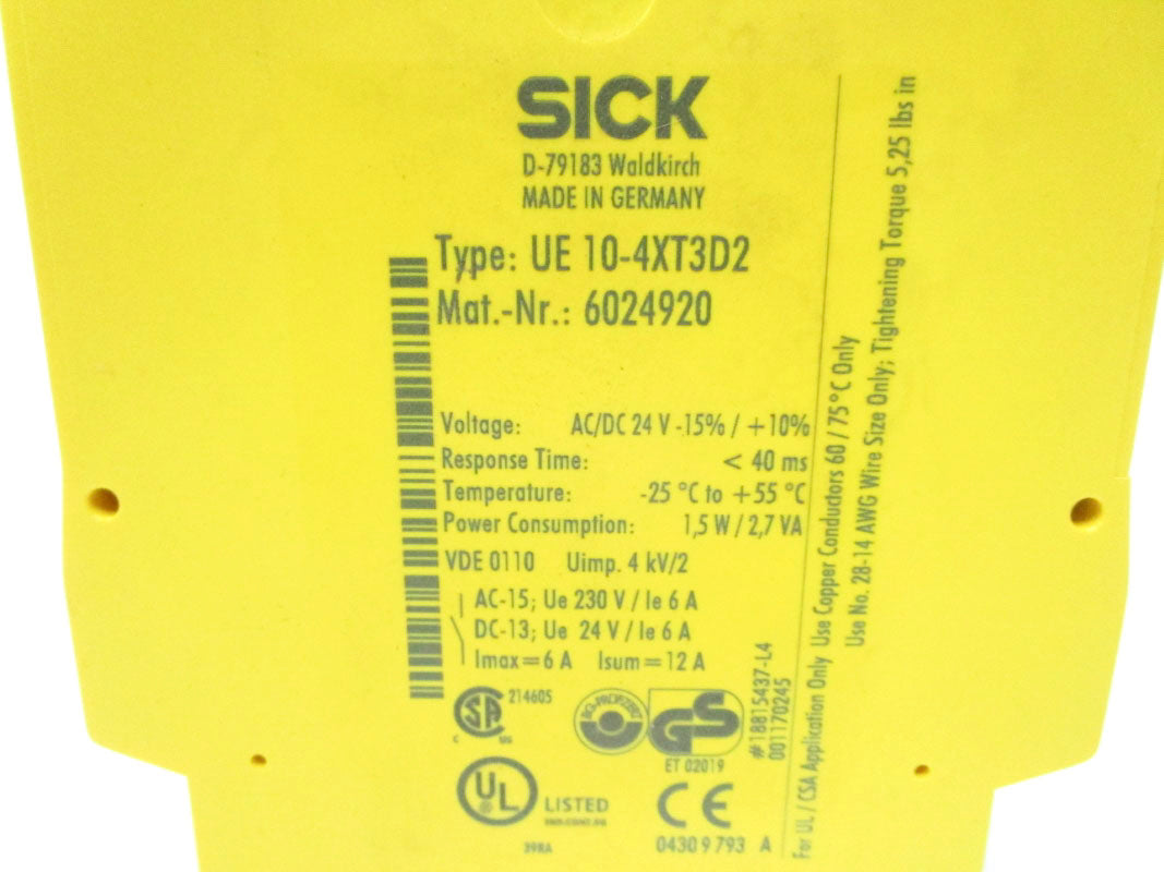 SICK UE10-4XT3D2 6024920 24VAC/DC 6A NSNP