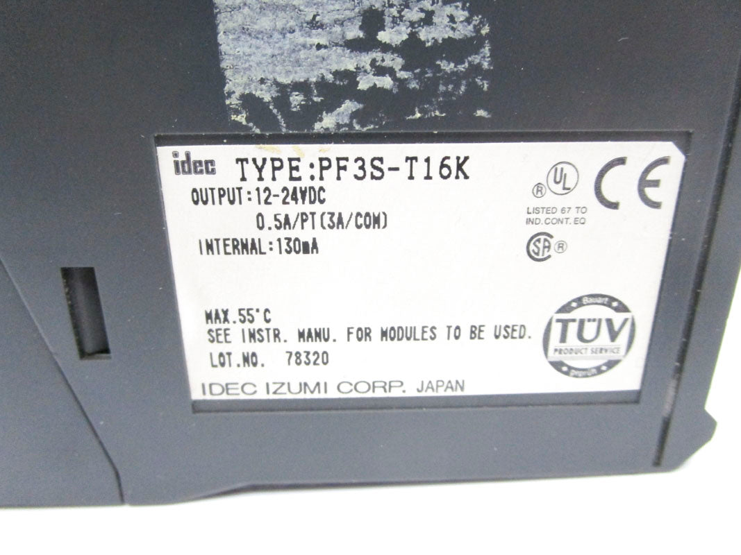 IDEC PF3S-T16K 12-24VDC 0.5A (AS PICTURED) NSNP