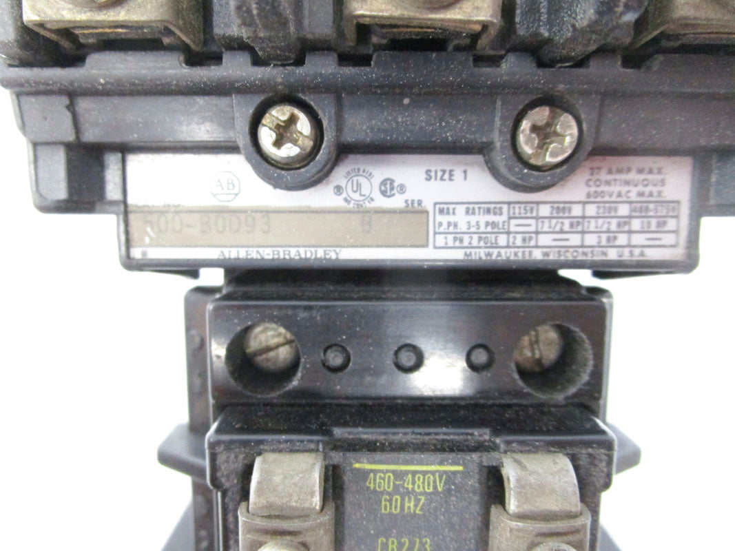 ALLEN BRADLEY 500-BOD93 SER. B 460-480V 27A UNMP