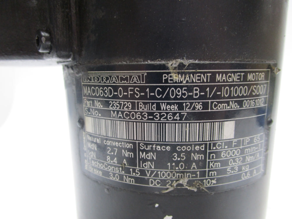INDRAMAT MAC063D-0-FS-1-C/095-B-1/-I01000/S007 235729 UNMP