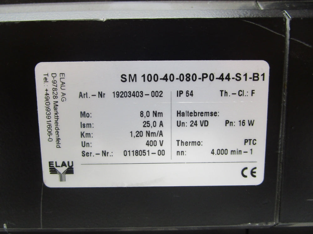 ELAU AG SM100-40-080-P0-44-S1-B1 19203403-002 NSNP