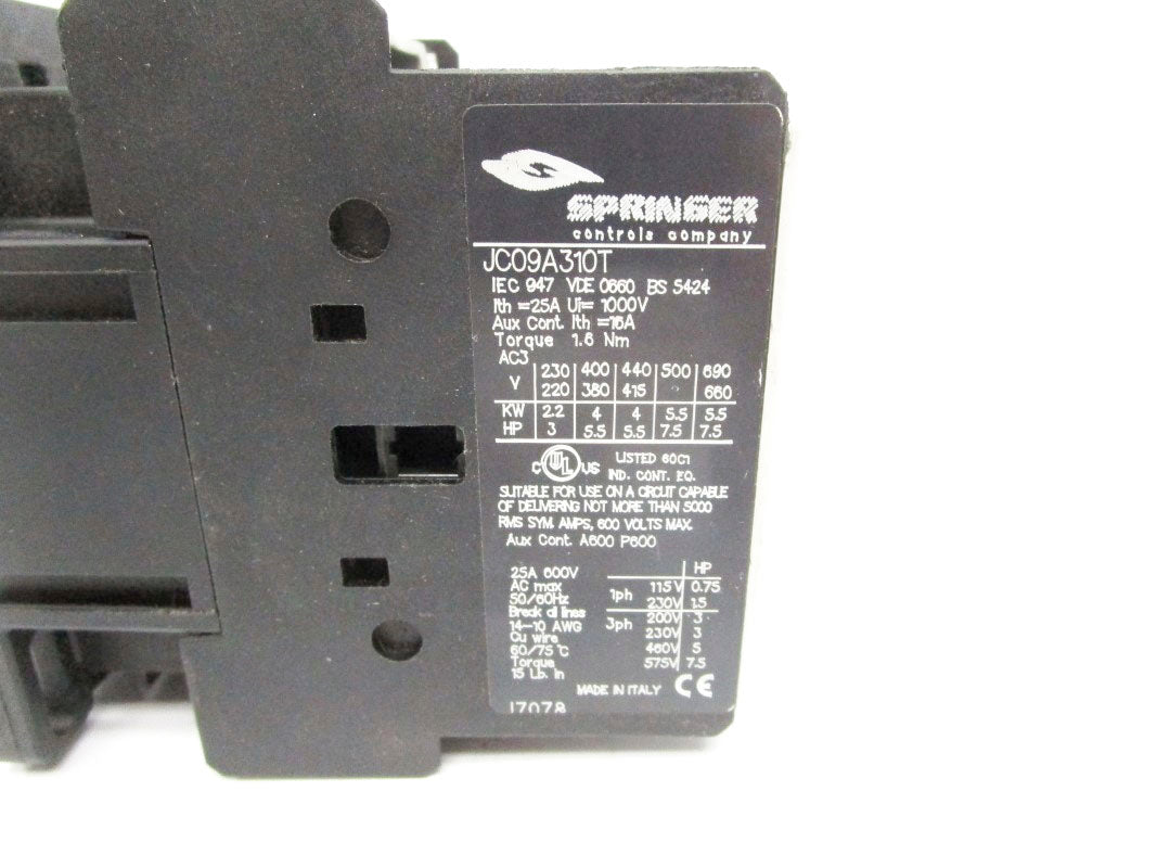 SPRINGER JC09A310T 110/120V 25A NSNP