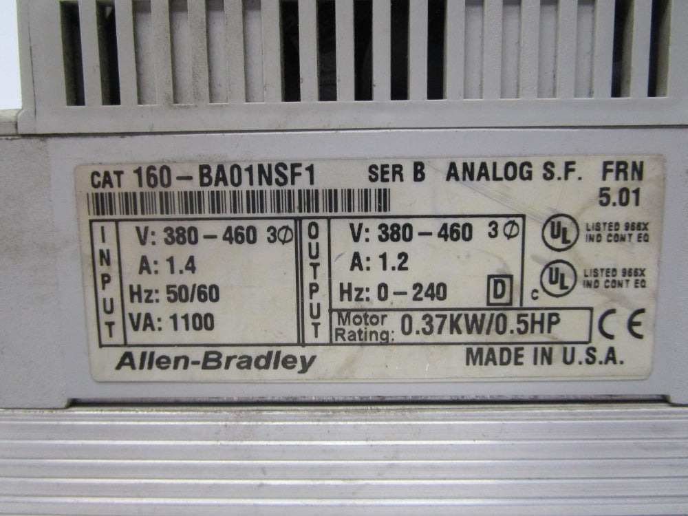 ALLEN BRADLEY 160-BA01NSF1 SER. B F/W 5.01 UNMP