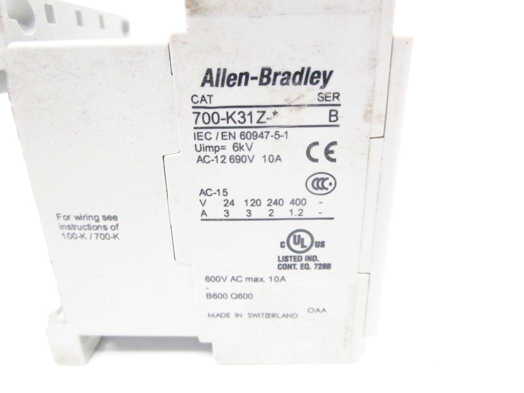 ALLEN BRADLEY 700-K31ZJ SER. B 24VDC 10A NSNP
