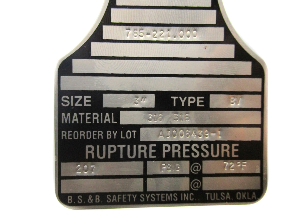 BS&B 785-221.000 A3006439-1 207PSI NSMP
