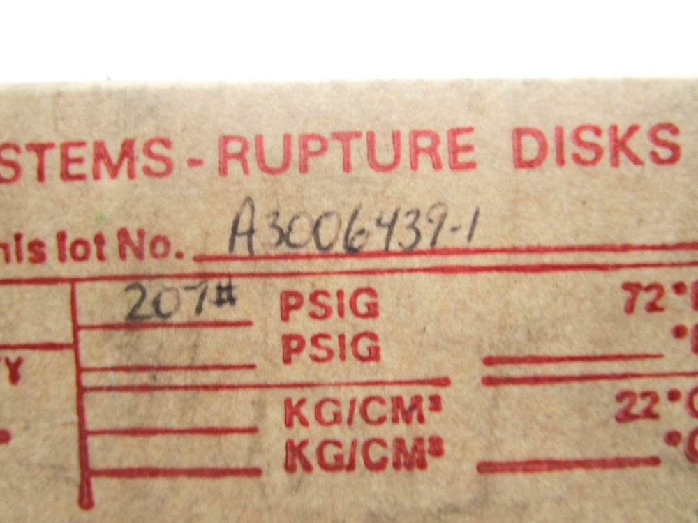 BS&B 785-221.000 A3006439-1 207PSI NSMP