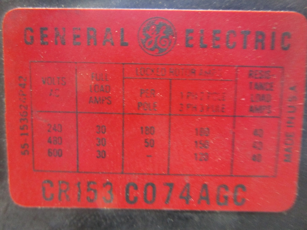GENERAL ELECTRIC CR153C074AGC UNMP