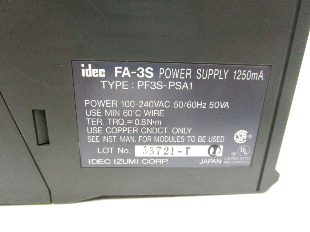 IDEC PF3S-PSA1 100-240VAC NSNP