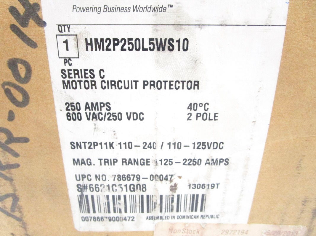 EATON HM2P250L5WS10 SER. C 600VAC 250A NSMP