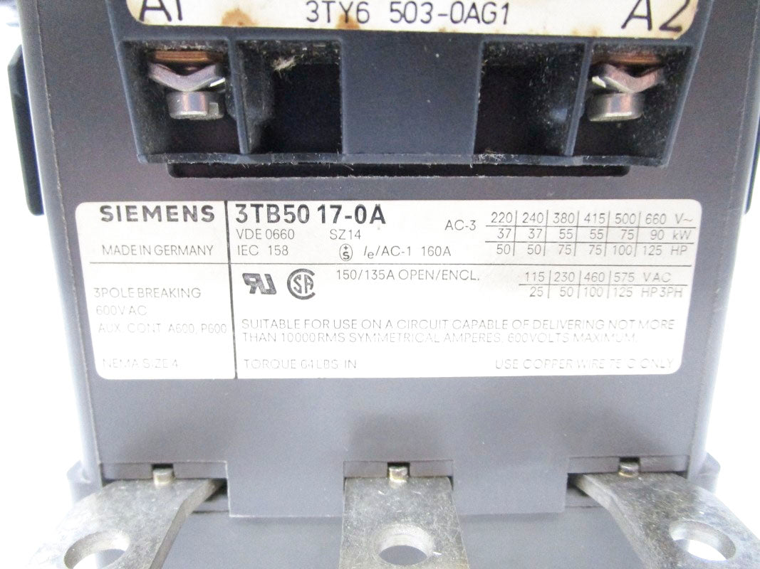 SIEMENS 3TB5017-0A 92/110V 160A UNMP