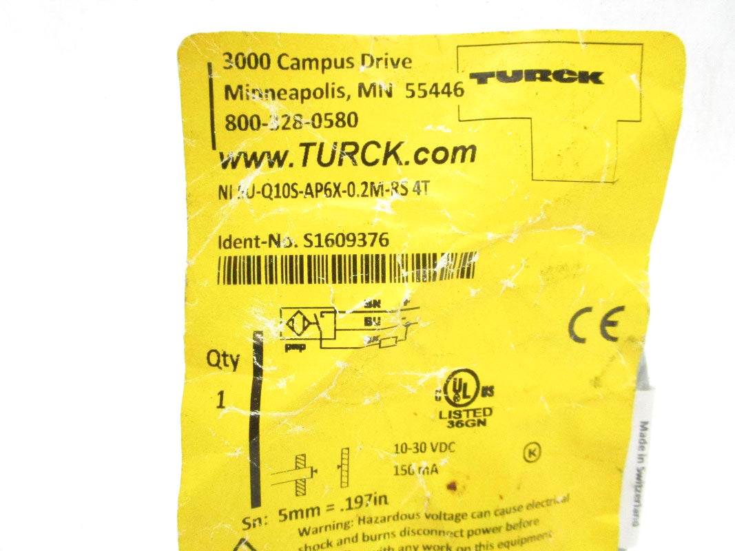 TURCK NI5U-Q10S-AP6X-0.2M-RS4T S1609376 10-30VDC NSMP