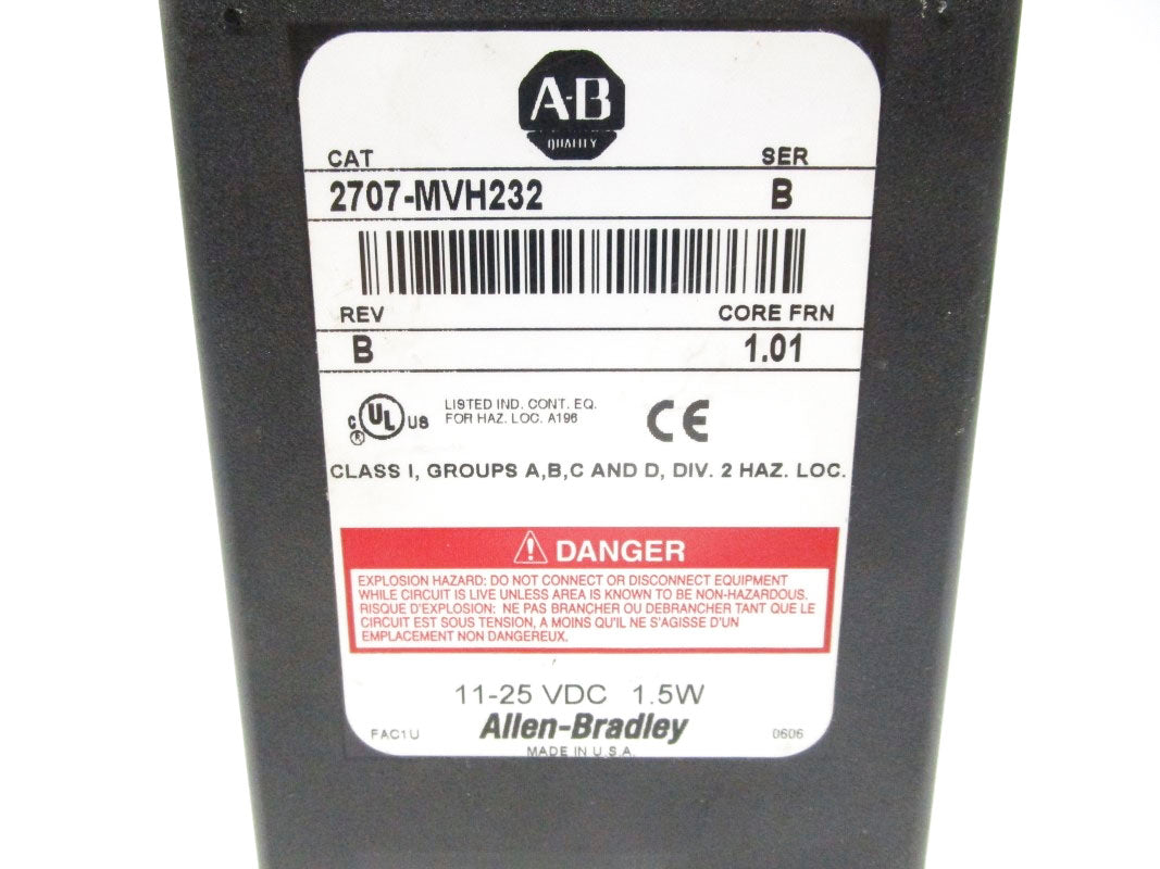ALLEN BRADLEY 2707-MVH232 SER. B F/W 1.01 11-25VDC NSNP