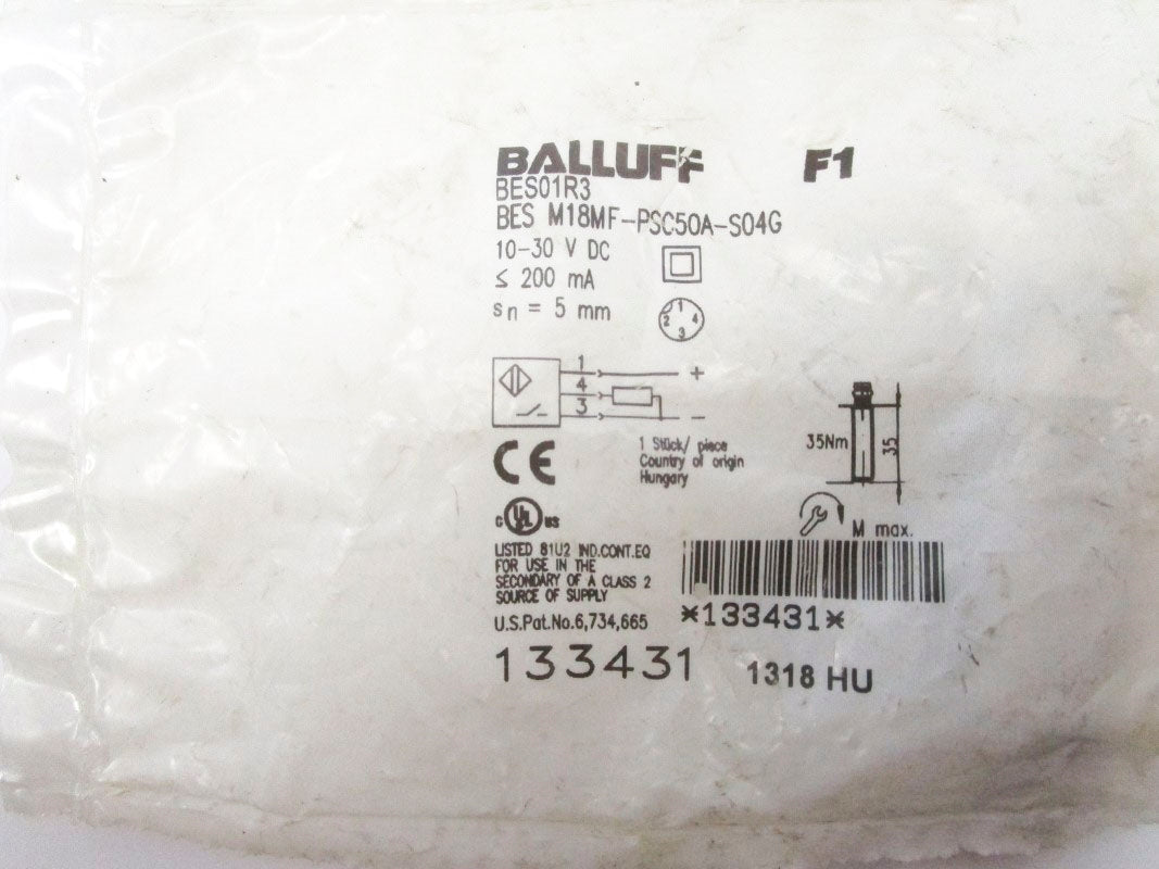 BALLUFF BESM18MF-PSC50A-S04G BES01R3 10-30VDC NSMP