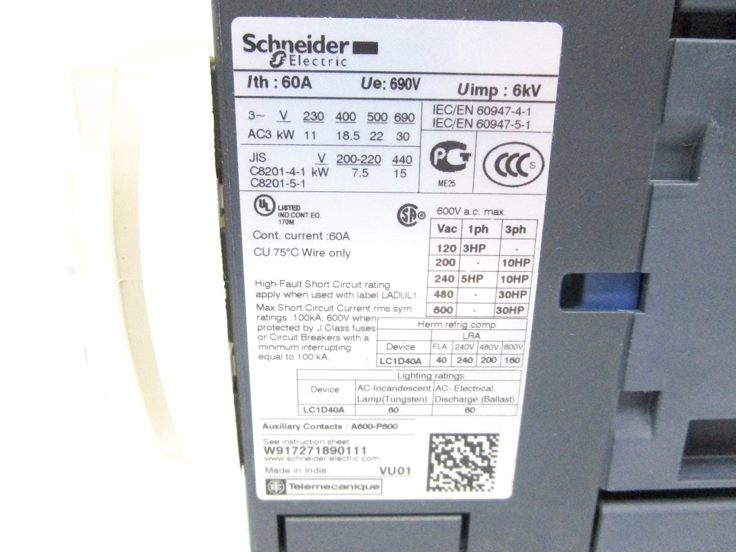 SCHNEIDER ELECTRIC LC1D40A NSNP