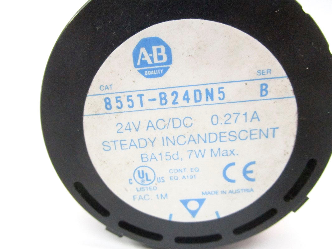 ALLEN BRADLEY 855T-B24DN5 SER. B 24V 0.271A (NO BULB) UNMP