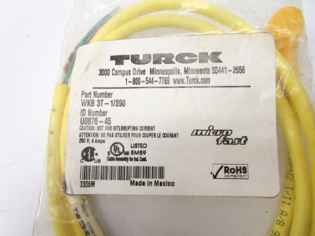 TURCK WKB3T-1/S90 250V 4A NSMP