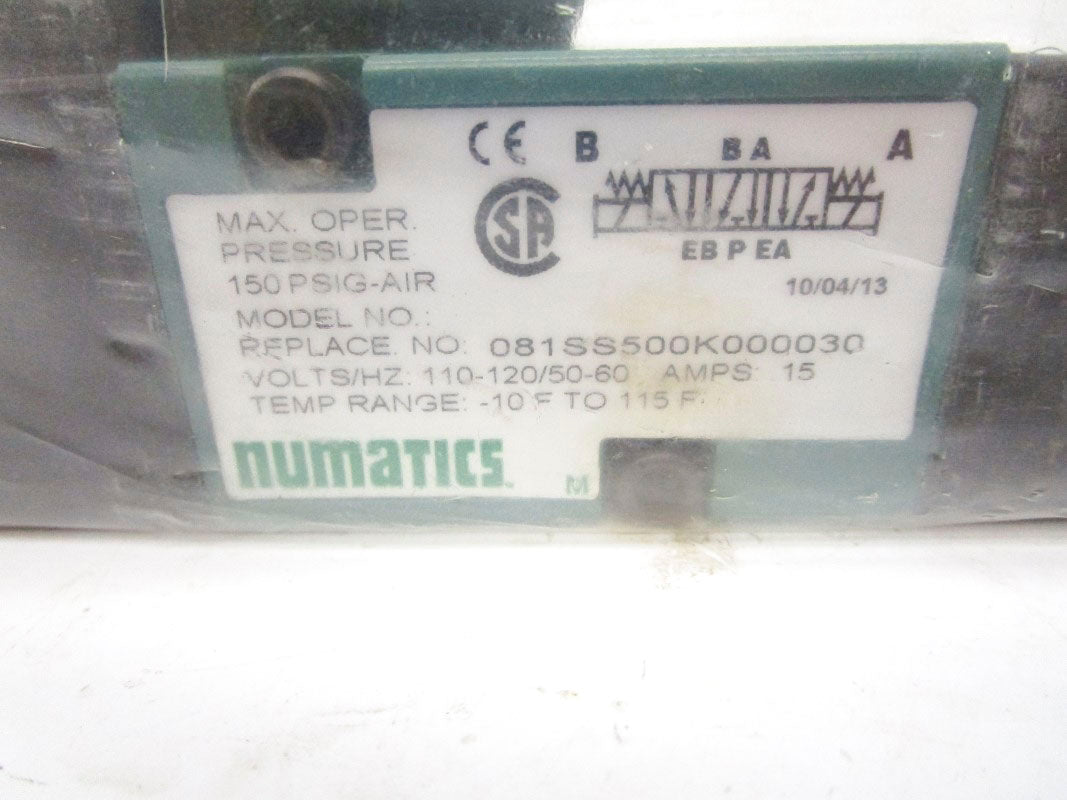 NUMATICS 081SS500K000030 110-120V 15A NSMP