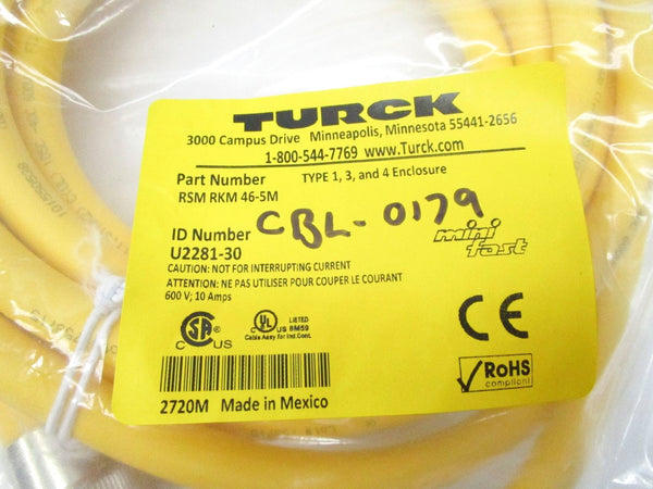TURCK RSMRKM46-5M 600VAC 10A NSMP