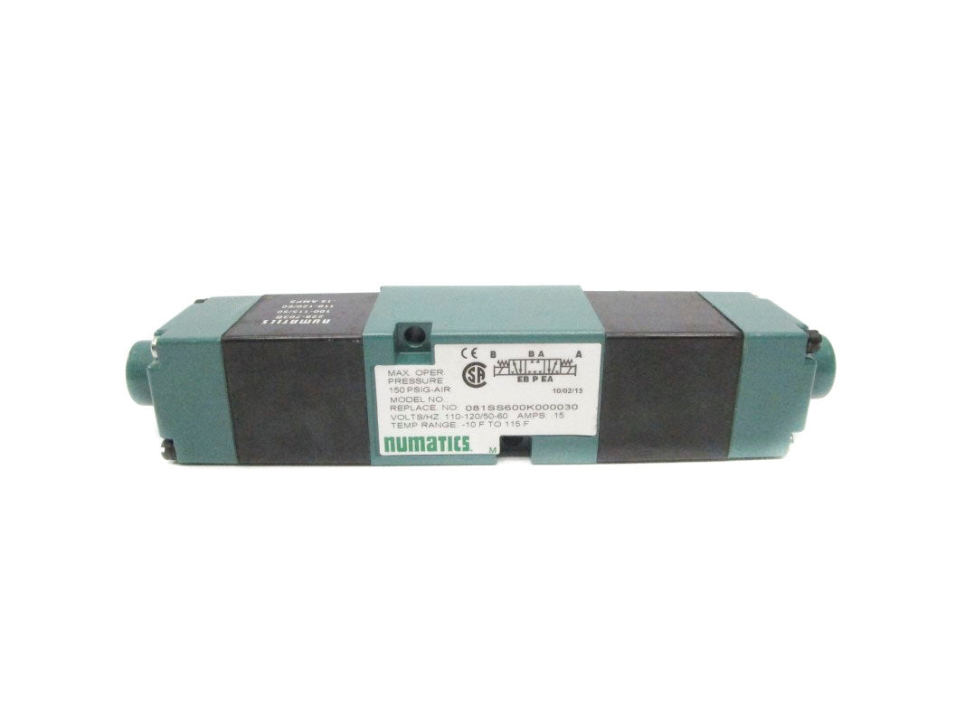 NUMATICS 081SS600K000030 110-120V .15A 150PSI -10-115'F NSNP