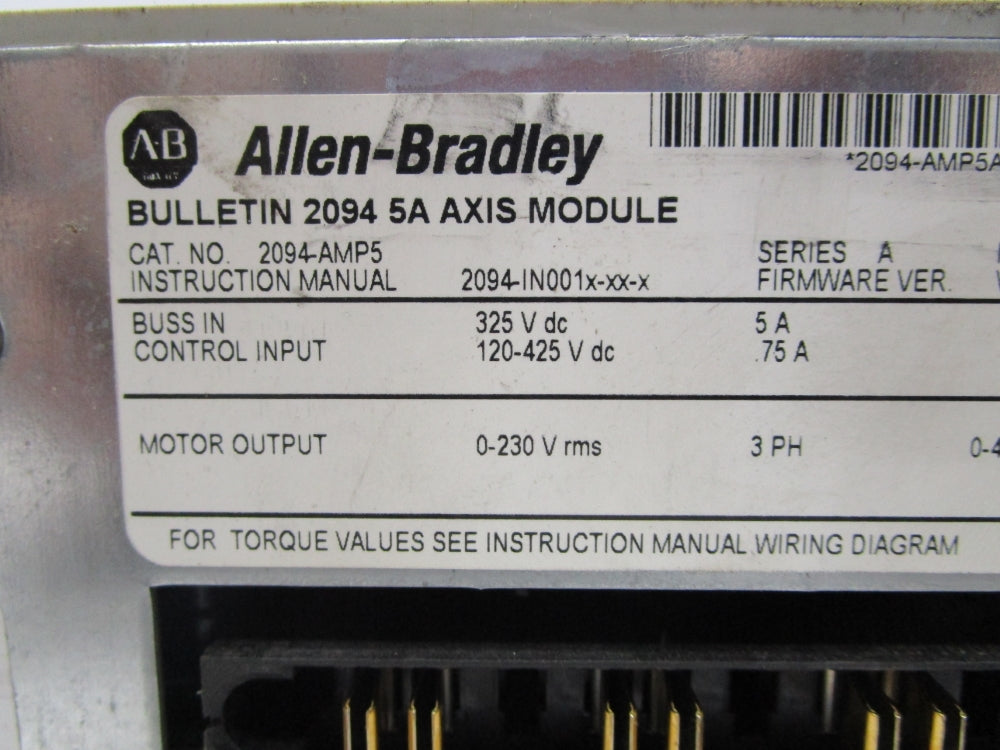 ALLEN BRADLEY 2094-AMP5 SER. A F/W 1.85 UNMP