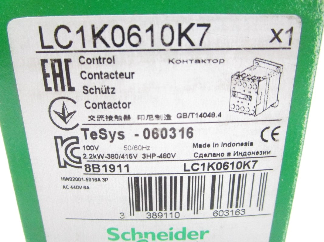 SCHNEIDER ELECTRIC LC1K0610K7 100V 20A NSMP