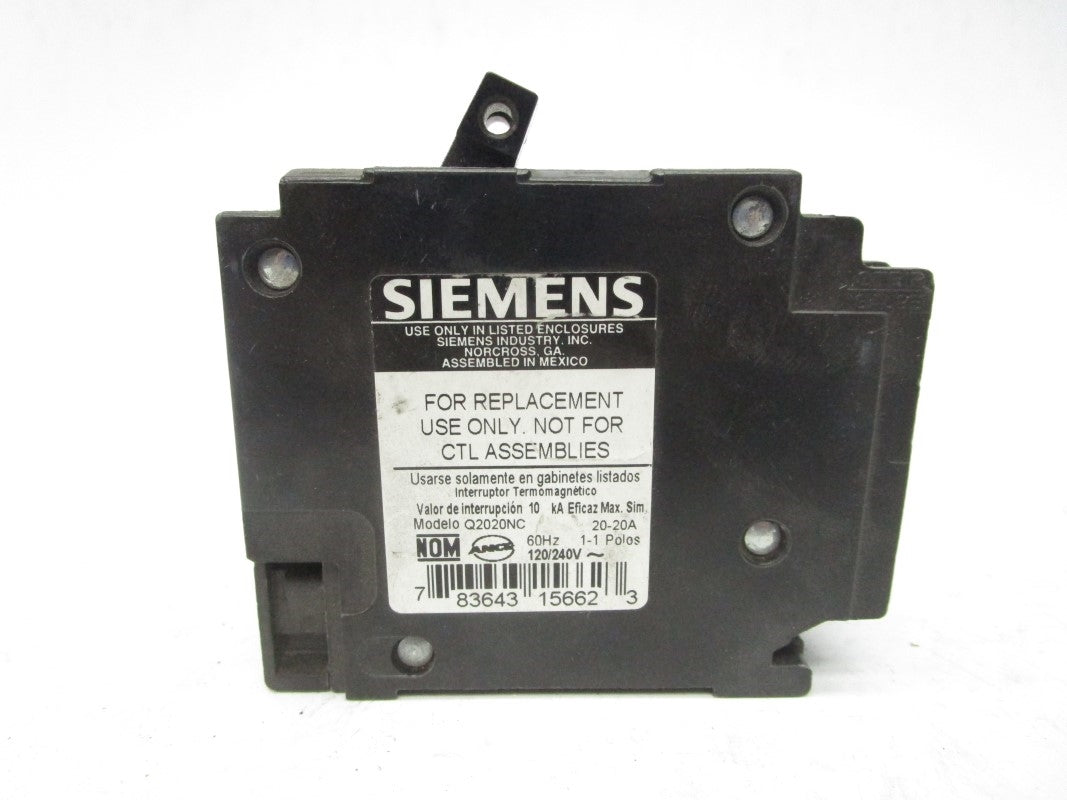 SIEMENS Q2020NC 120/240V 20A NSNP