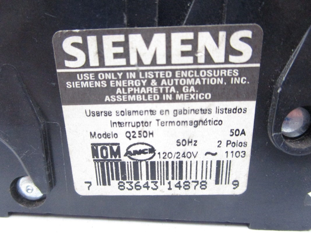 SIEMENS Q250H 240V 50A UNMP