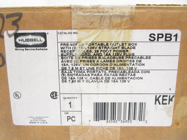 HUBBELL SPB1 125V 16A 25' NSMP