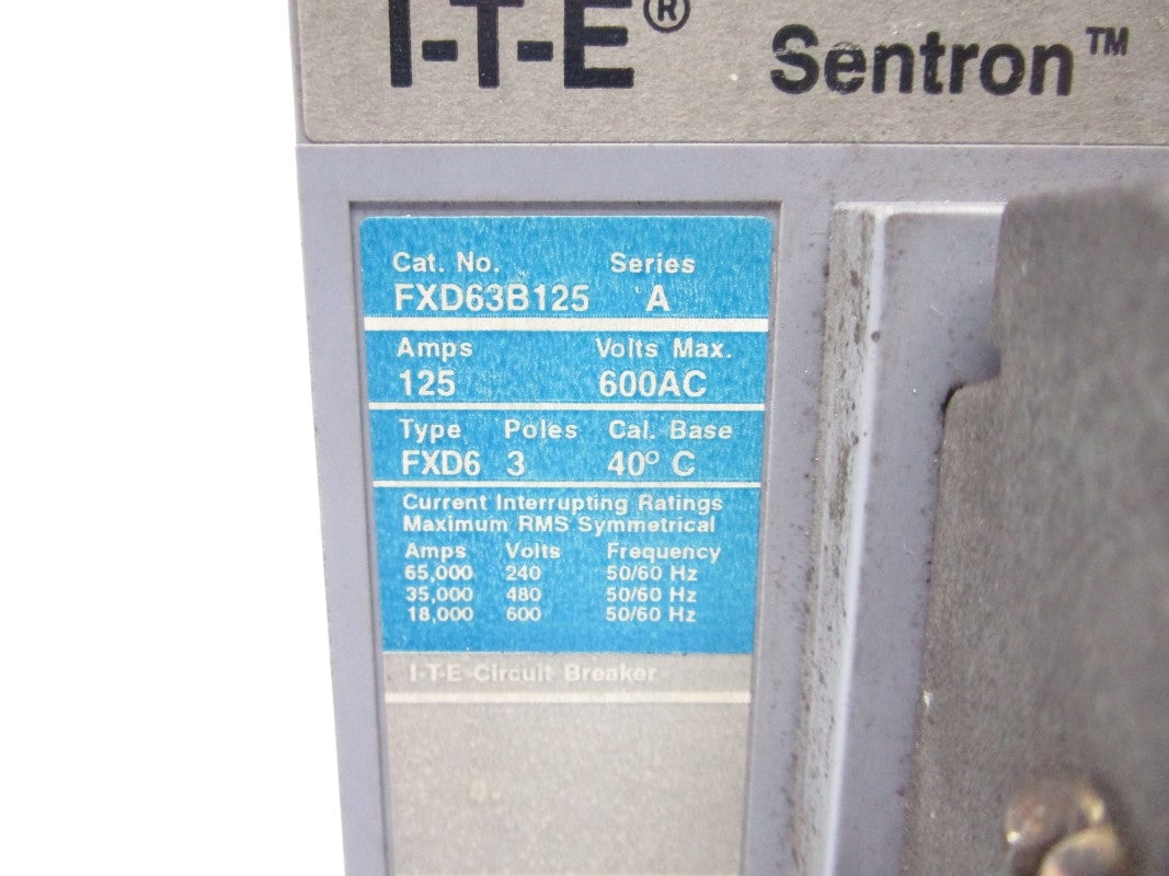 ITE FXD63B125 SER. A 600VAC 125A UNMP