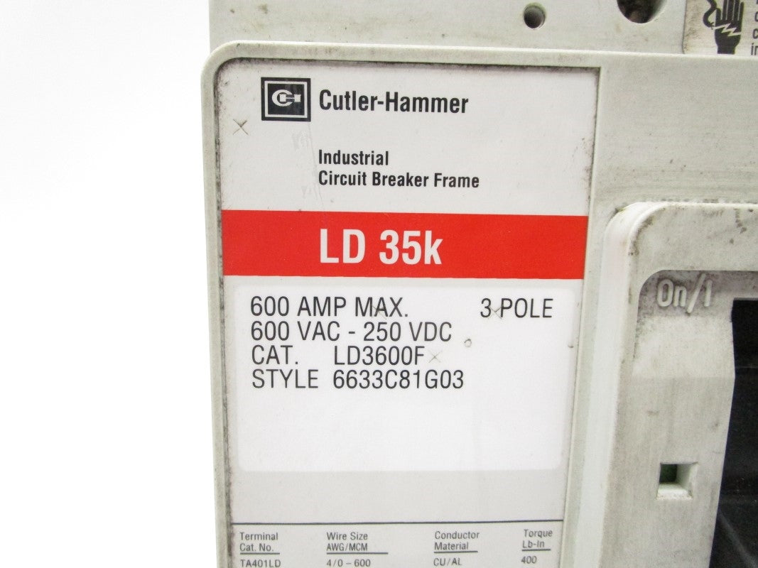 CUTLER HAMMER LD3400 600VAC 600A UNMP